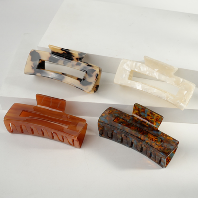 Hot Selling Accessories Women's  Acetate Hair Clip Large Custom Rectangular Wholesale