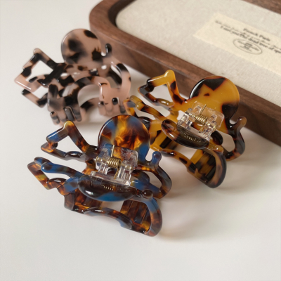 Leopard print hair clip, cute puppy hair clip, celebrity style, half-grab on the back of the head, h