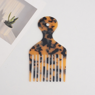 Support Custom Logo Acetate Wide Tooth Comb Hair Pick for Wavy Hair Styling Tool for Men Women