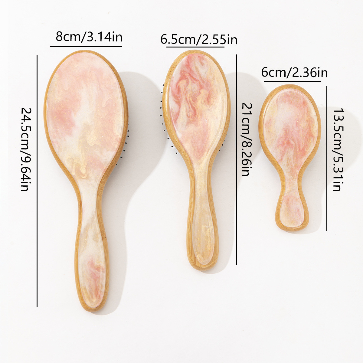 Custom Logo  Bamboo Hair Brush Anti-static Eco Friendly Detangling Comb for Salon Daily Use