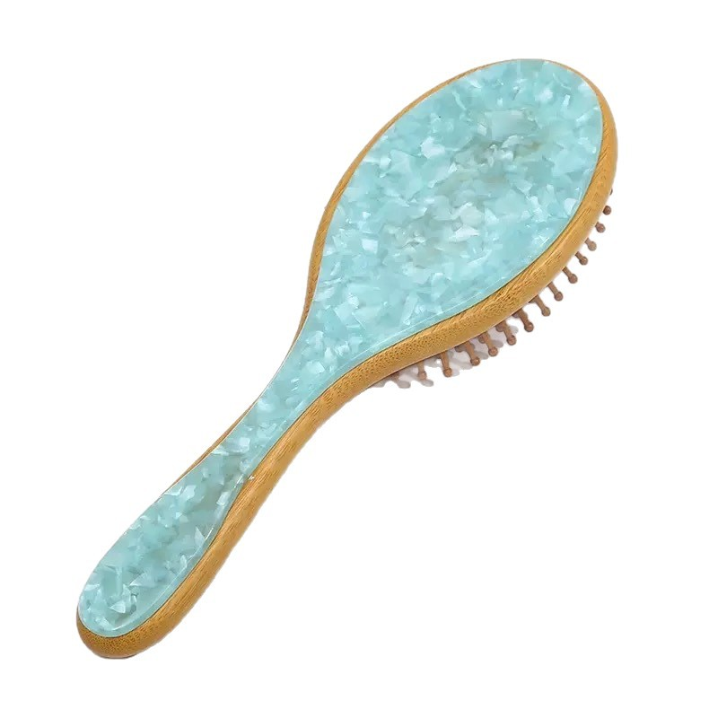 Custom Logo  Bamboo Hair Brush Anti-static Eco Friendly Detangling Comb for Salon Daily Use