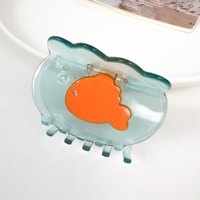 Goldfish & Koi Design Hair Clip Cute Mini Claw Clip with Spring & Summer Atmosphere ACETATE Accessor