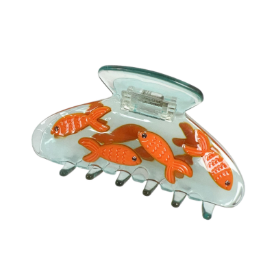 Goldfish & Koi Design Hair Clip Cute Mini Claw Clip with Spring & Summer Atmosphere ACETATE Accessor