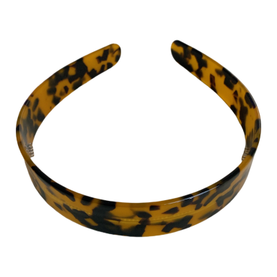 French classic and stylish wide acetate amber leopard print headband, non-slip toothed headband, glo