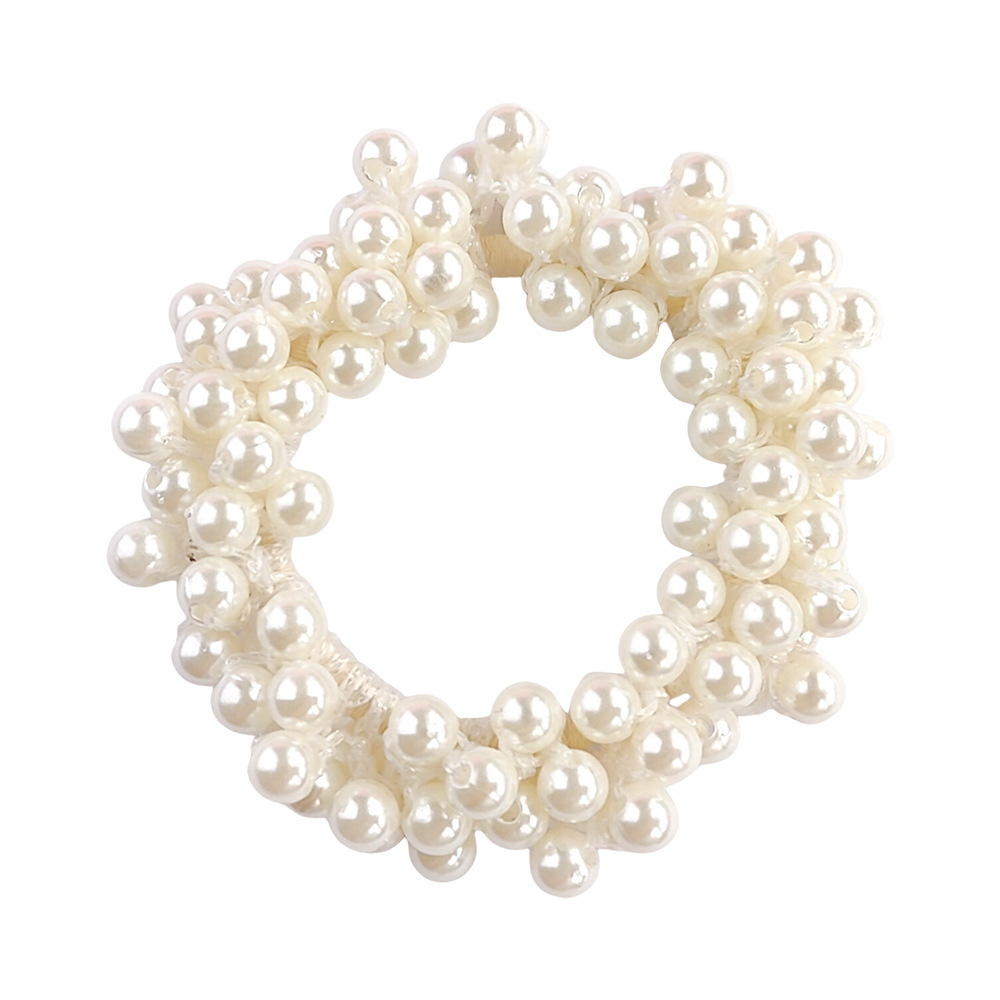 Wholesale Hair Ties Pearl Hair Band with Rope Scrunchies Hair Ties Beads