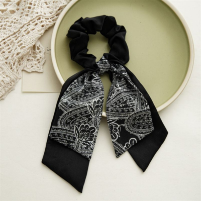 Women's high-end scrunchie hairband, hair tie, French bow ribbon hair accessory