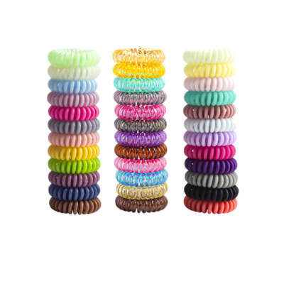 Telephone cord hair tie, jelly-colored, simple hair elastic band manufacturer wholesale, hair tie th