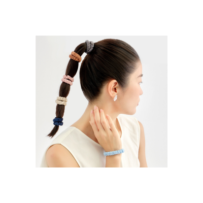 22 momme 1cm silk hair tie, high elasticity, 100% mulberry silk, hair care small intestine hair tie