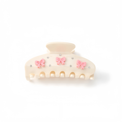 Cute Animal & Bow Accent Acetate Hair Claw Clips - Colorful Acetic Acid Hair Clamp Set with Rhinesto