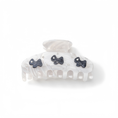 Cute Animal & Bow Accent Acetate Hair Claw Clips - Colorful Acetic Acid Hair Clamp Set with Rhinesto